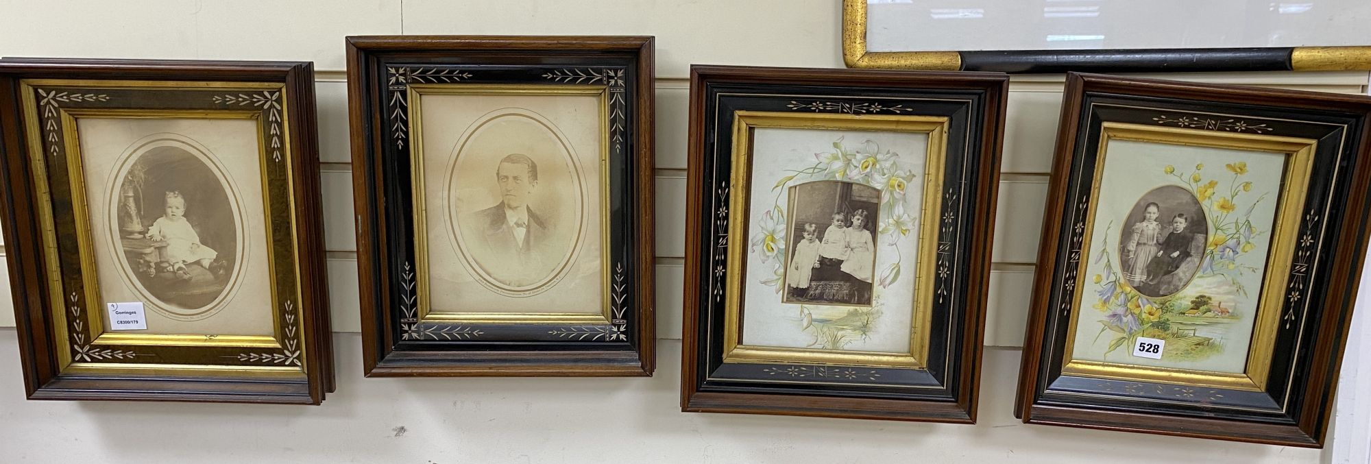 Four Victorian framed portrait photographs